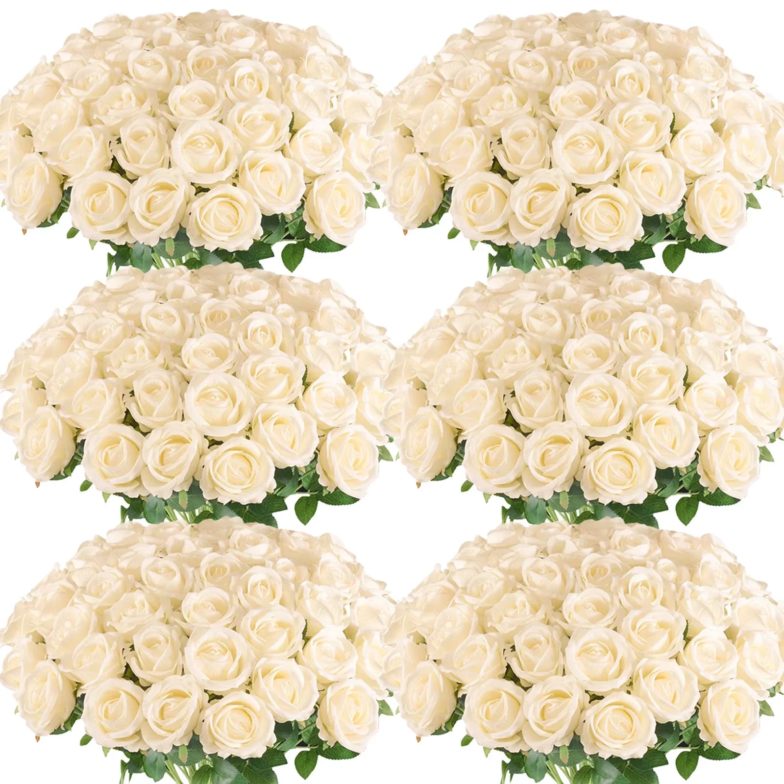 120-500PCS Artificial Rose Flower Velvet White Rose Faux Rose Stems Bulk Wedding Decorations for Party Wedding Birthday