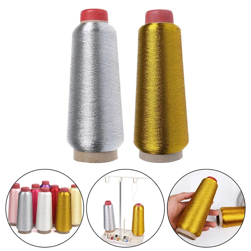 Colorful Computer Embroidery Cross stitch DIY Manual Bright Silk Gold Thread Silver Thread Metallic Yarn Woven Line 3500M