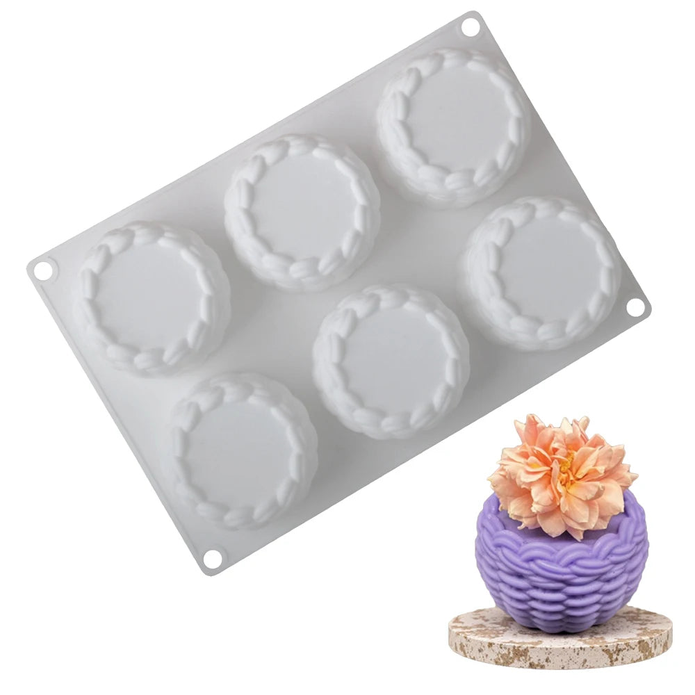 Small Flower Basket Design Silicone Cake Mold French Mousse Moulds Food Grade Cake Decorating Tools Kitchen Supplies