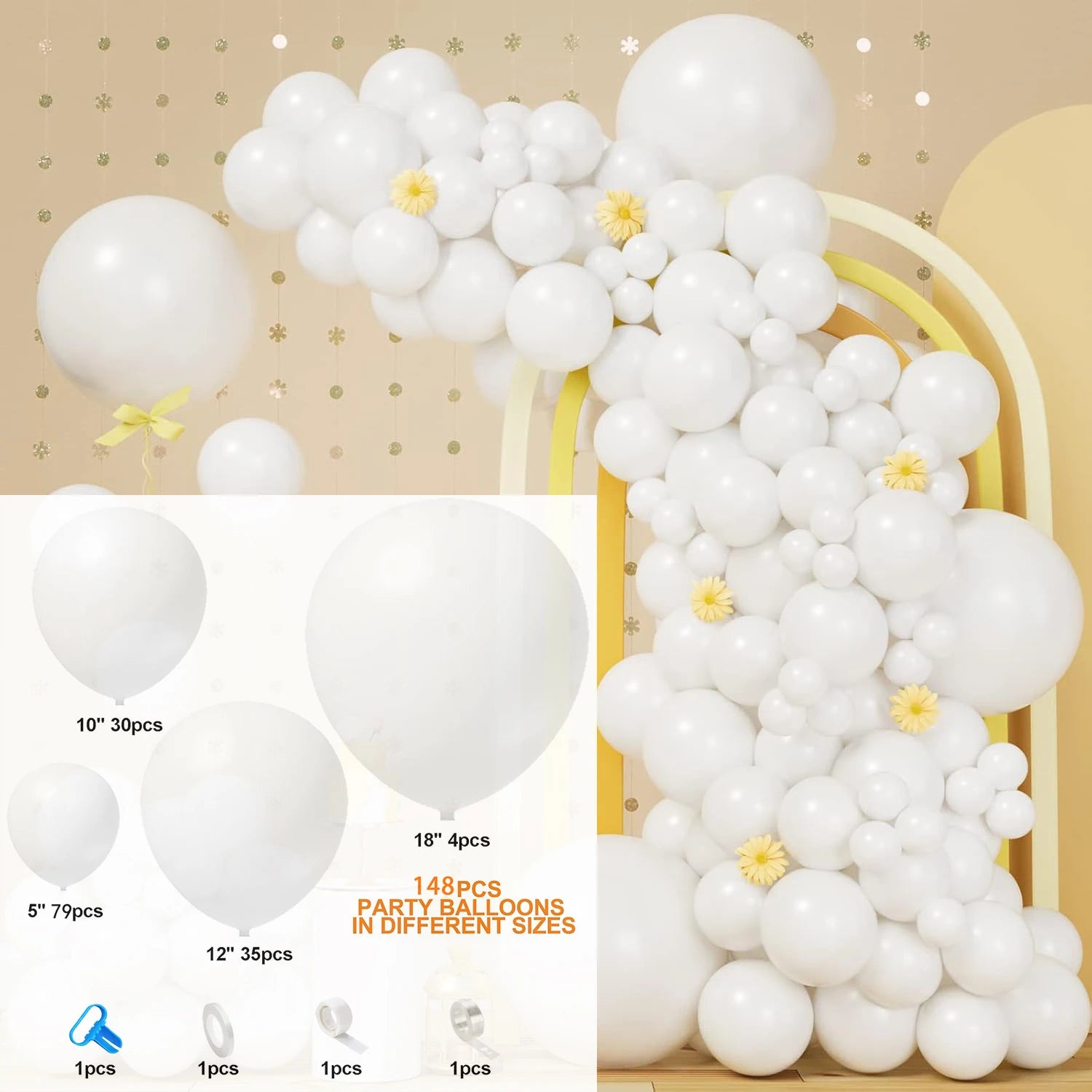 148Pcs Pastel Pink Balloons Baby Pink Balloon Garland Arch Kit Baby Shower Birthday Wedding Valentine's Day Party Decorations