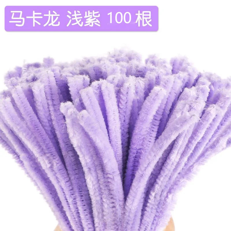 100pcs 30cm Chenille Stems Stick Cleaners Kids Educational Toys Handmade Colorful Chenille Stems Pipe for DIY Craft Supplies