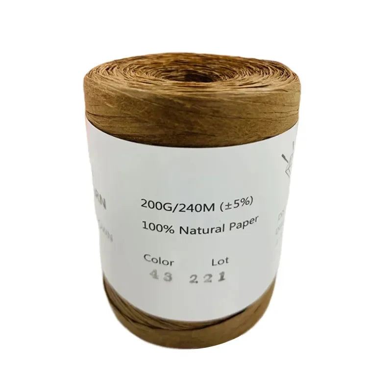 240M Home Decoration Knitting Yarn 100% Natural RAFFIA Paper Yarn Braided Cord Supplies Fiber Paper Rope DIY Summer Bag DIY