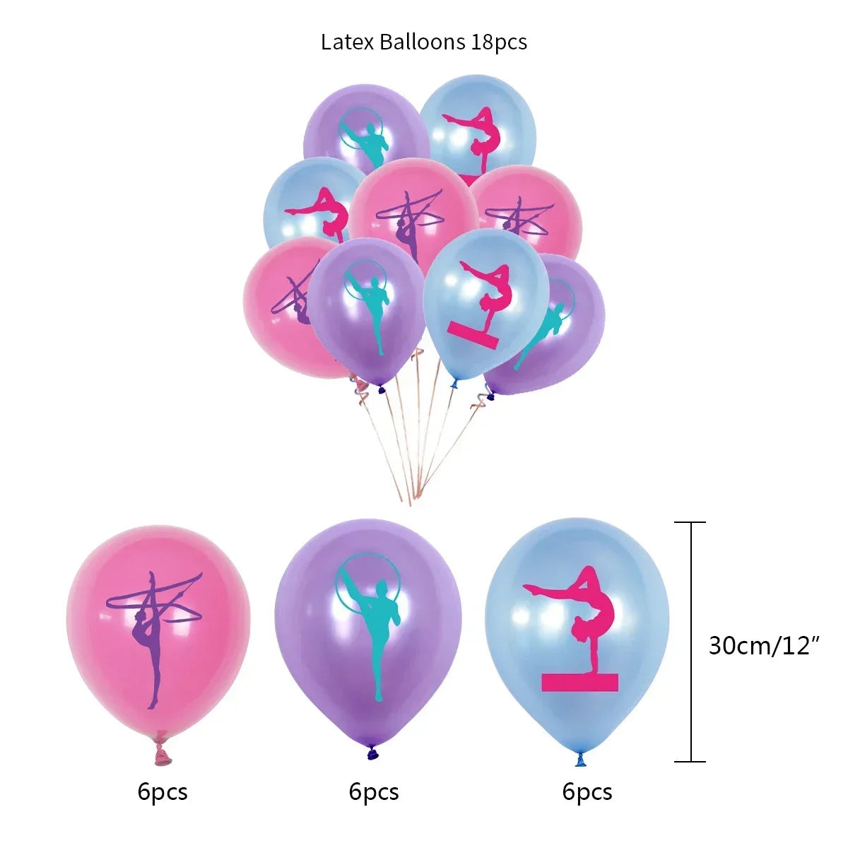 Rhythmic Gymnastics Balloons Dance Gymnastics Balloons for Dance Game Sports Theme Baby Shower Birthday Party Decorations