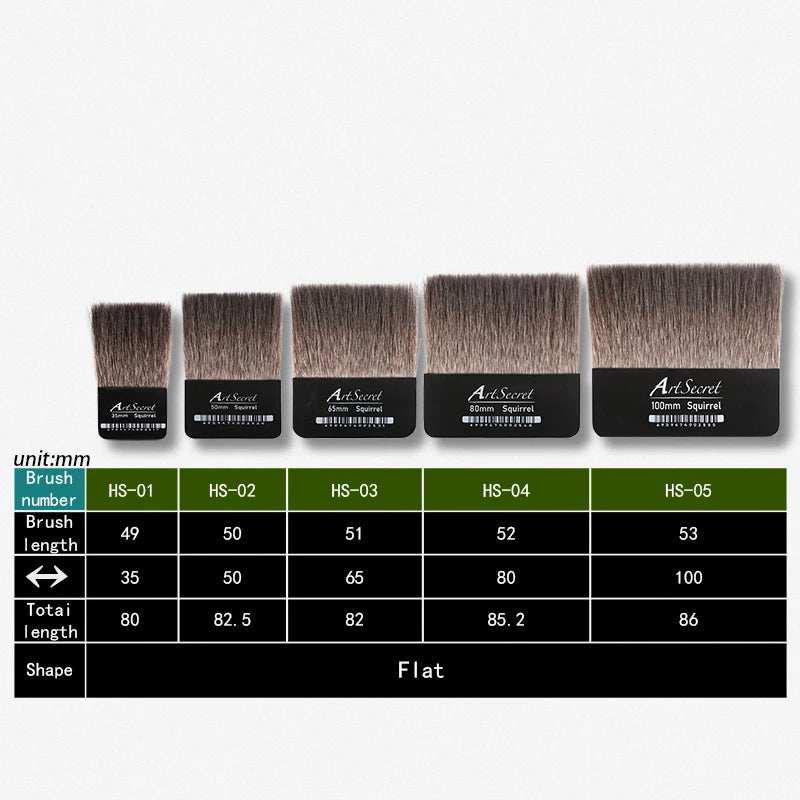 Artsecret Squirrel Hair Flat Paint Brush Golden Foil Paper Art Brush for Arts Painting Gilding Crafting Decoration