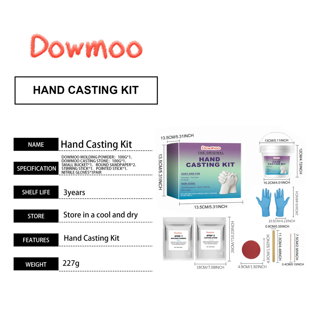 Hand Mold Powder Craft DIY KitCloning Powder & 3D Modeling Powder Handprint Memorial DIY Souvenir Hand Casting Kit