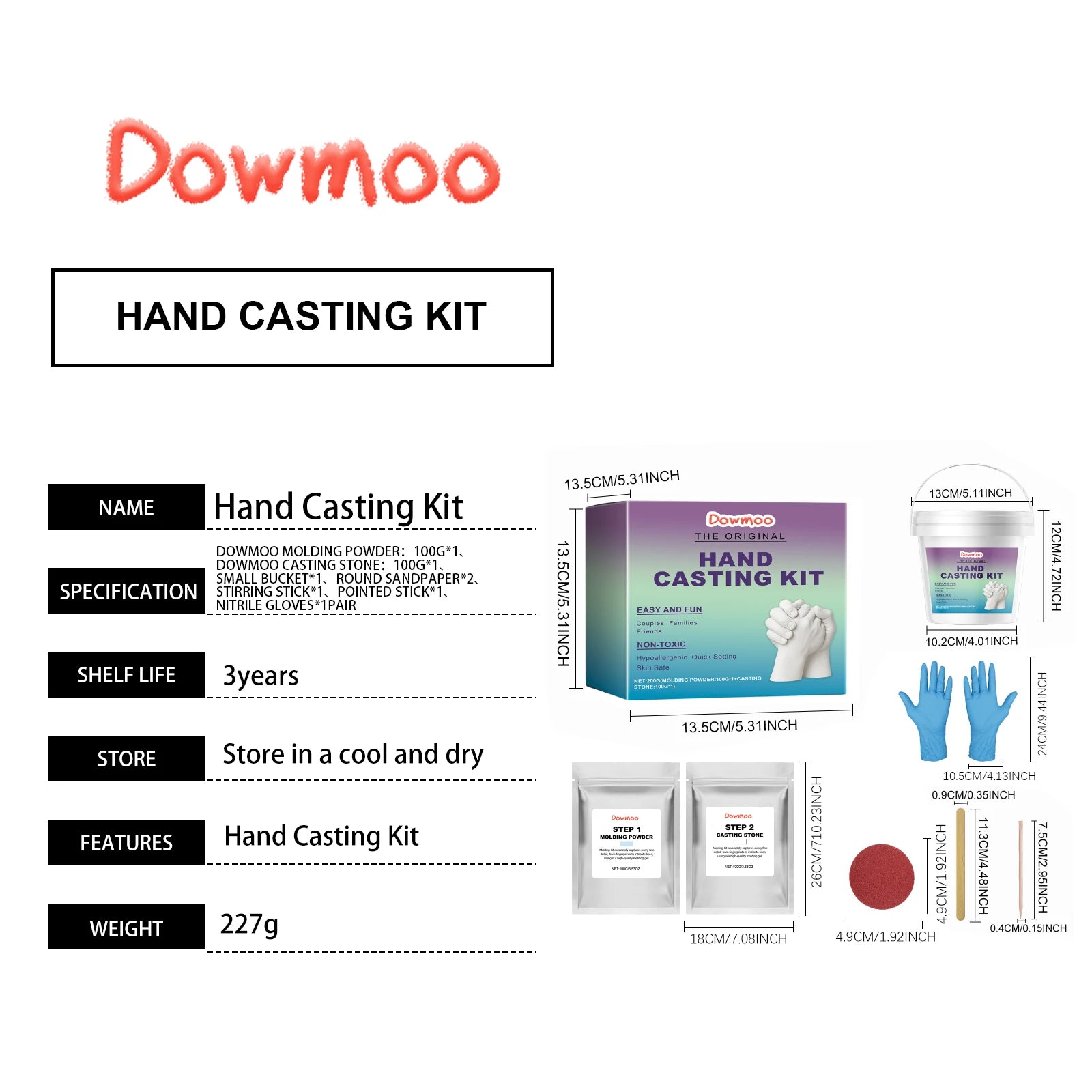 Hand Mold Powder Craft DIY KitCloning Powder & 3D Modeling Powder Handprint Memorial DIY Souvenir Hand Casting Kit