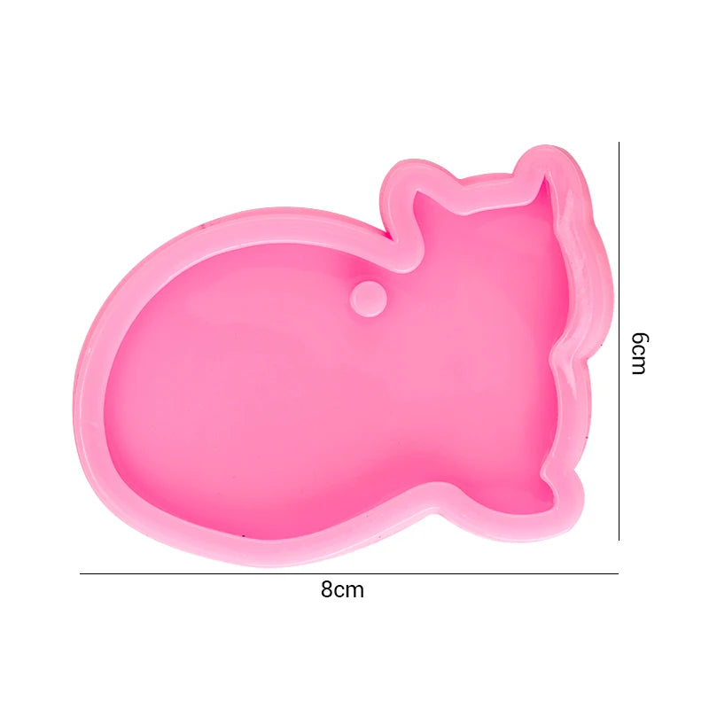 Dog Paw Print Resin Molds Heart Shape Keychain Casting Silicone Molds for Key Chain Pendant Making Epoxy Resin Craft Jewelry DIY