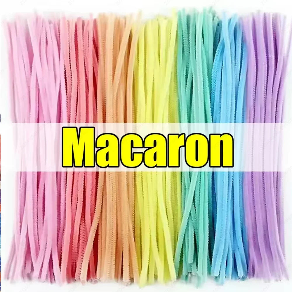 1500-100Pcs Multicolor Craft Pipe Cleaners Chenille Stems Plush Stick DIY Twisting Sticks for Kids Arts Handcraft Decor
