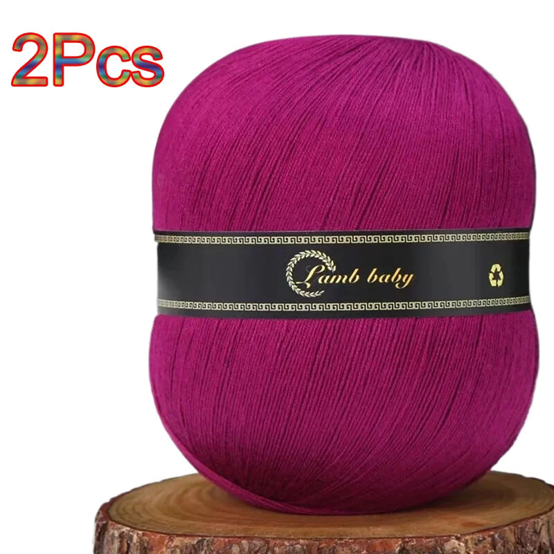 2Pcs Silk Cotton Yarn hand knitting Thin Lace yarn for Crocheting knit Sweater Shawls Scarves hat line Crochet amigurmi thread