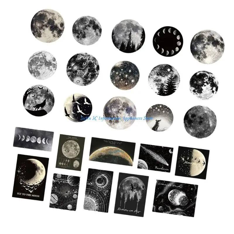 50Pcs Retro Aesthetic Sticker Scrapbooking Decoration Sticker Journaling Sticker