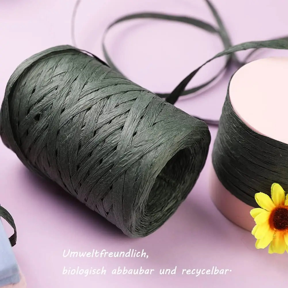100 m Raffia Ribbons Raffia Paper Cord Natural Raffia Rope Artistic Gift for Wrapping Weaving and Gardening