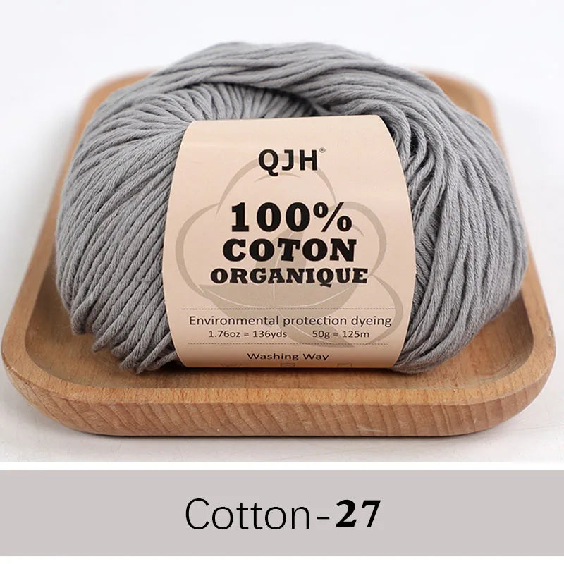 QJH 100% Cotton Yarn, Cotton Baby Sport Weight Yarn, Amigurumi Yarn, Summer Soft Yarn, Crochet/Knitting Yarn - 6 Pcs