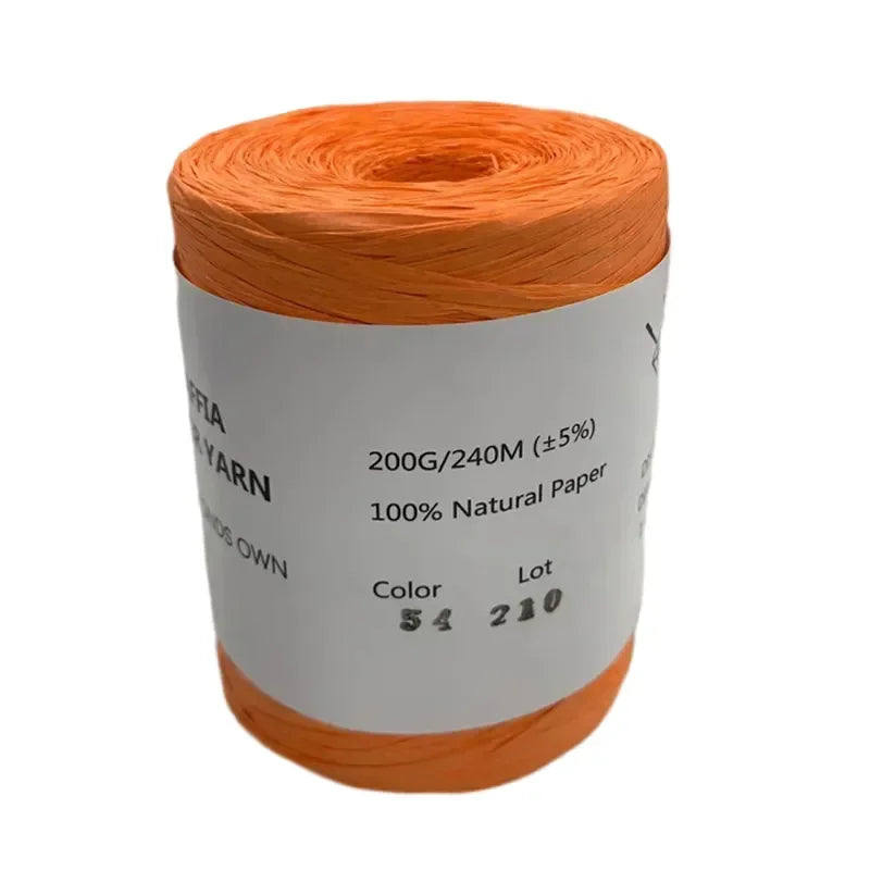 240M Home Decoration Knitting Yarn 100% Natural RAFFIA Paper Yarn Braided Cord Supplies Fiber Paper Rope DIY Summer Bag DIY