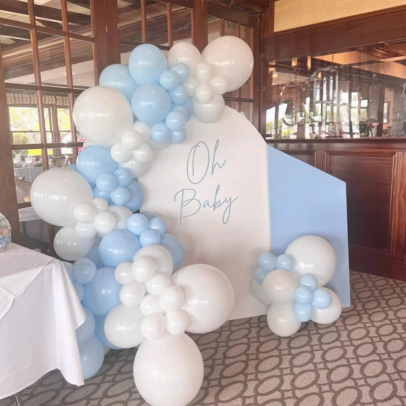 146pcs Baby Blue Balloons Garland Birthday Party Supplies Balloon Arch Kit Air Globos Baby Shower Gender Reveal Decoration