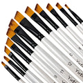 Acrylic Paint Brushes Set, 12pcs Professional Artist Paintbrushes for Acrylic Watercolor Oil Painting, Face Body Nail Art, Craft