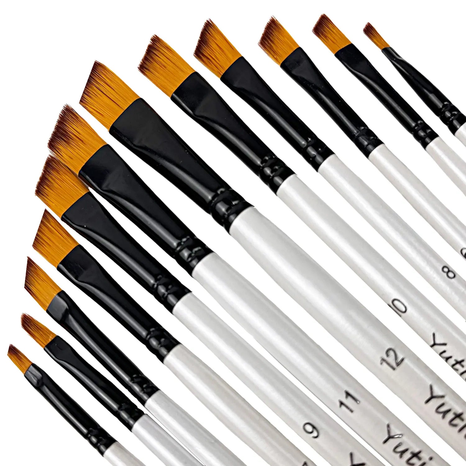 Acrylic Paint Brushes Set, 12pcs Professional Artist Paintbrushes for Acrylic Watercolor Oil Painting, Face Body Nail Art, Craft