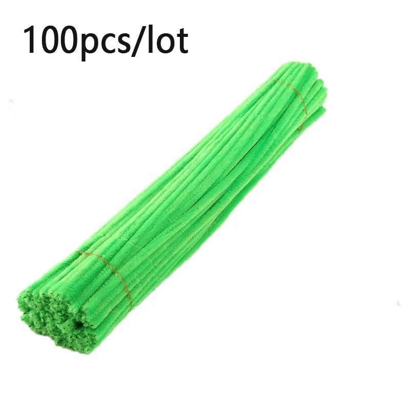 100pcs Colorful Chenille Stems Stick Toys DIY Strips for Simulation Flowers Christmas Tree Handmade Kids Educational Toys DIY
