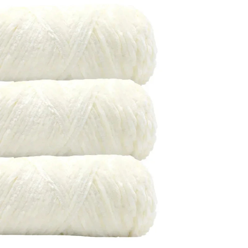 3 Pack Edelweiss DIY Material Pleuche Chenille Yarn Gold Luster Velvet Knitting Woven for Pendant / Sweater 300g 540m