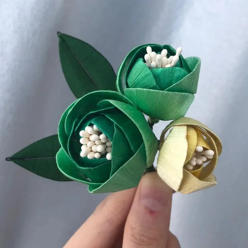 800Pcs 2mm Chenille Stems Stick Artificial Flower stamen Mini Pearl Floral pistil Wedding Party Home Decoration DIY Accessories