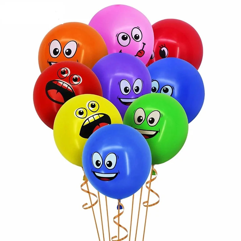 10PCS/PACK 12IN Colorful Yellow Expression Decorative Latex Balloon