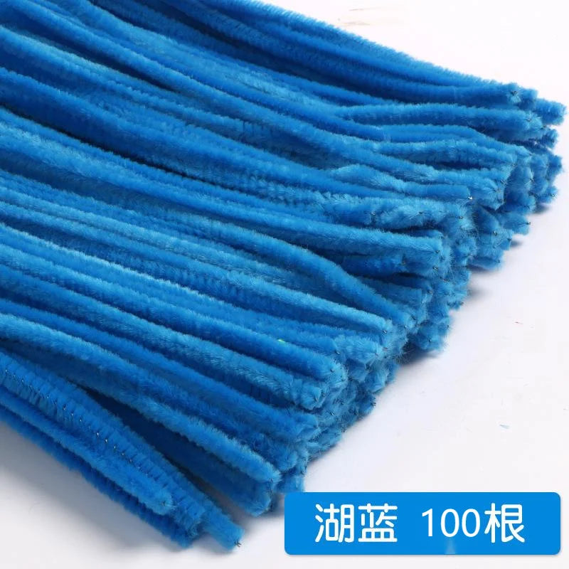 100pcs 30cm Chenille Stems Stick Cleaners Kids Educational Toys Handmade Colorful Chenille Stems Pipe for DIY Craft Supplies