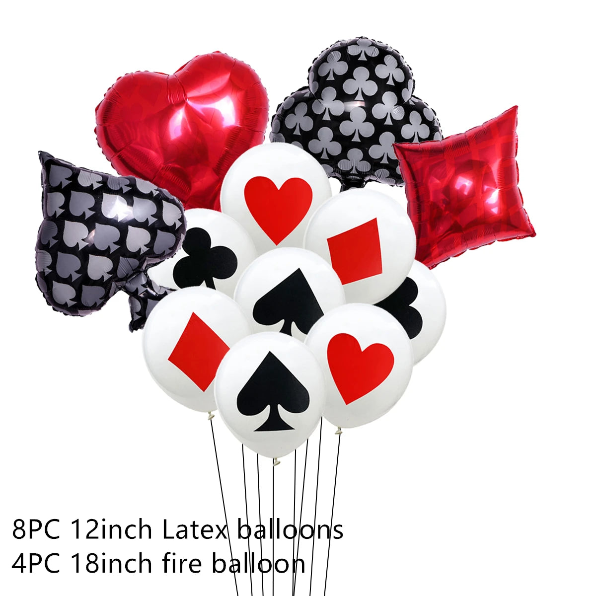 15PS Poker Casino Latex balloon aluminum foil balloons Wedding Christmas Party Baby Shower Birthday Decoration