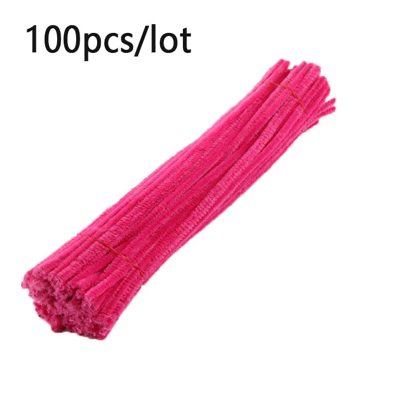 100pcs Colorful Chenille Stems Stick Toys DIY Strips for Simulation Flowers Christmas Tree Handmade Kids Educational Toys DIY