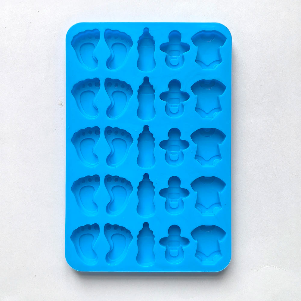 25 Hole Chocolate Baking Silicone Mold DIY Nipple Bottle Clothing Foot Candy Biscuit Mold Suitable for Cake Decoration Mold