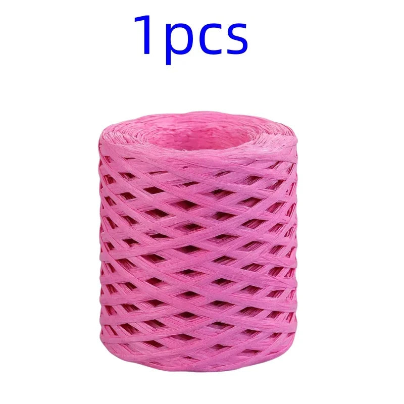 2024 200M Natural Raffia Straw Yarn For Knitting Crocheting Paper Threads DIY Handmade Summer Sunhat Beach Bag Freeshipping