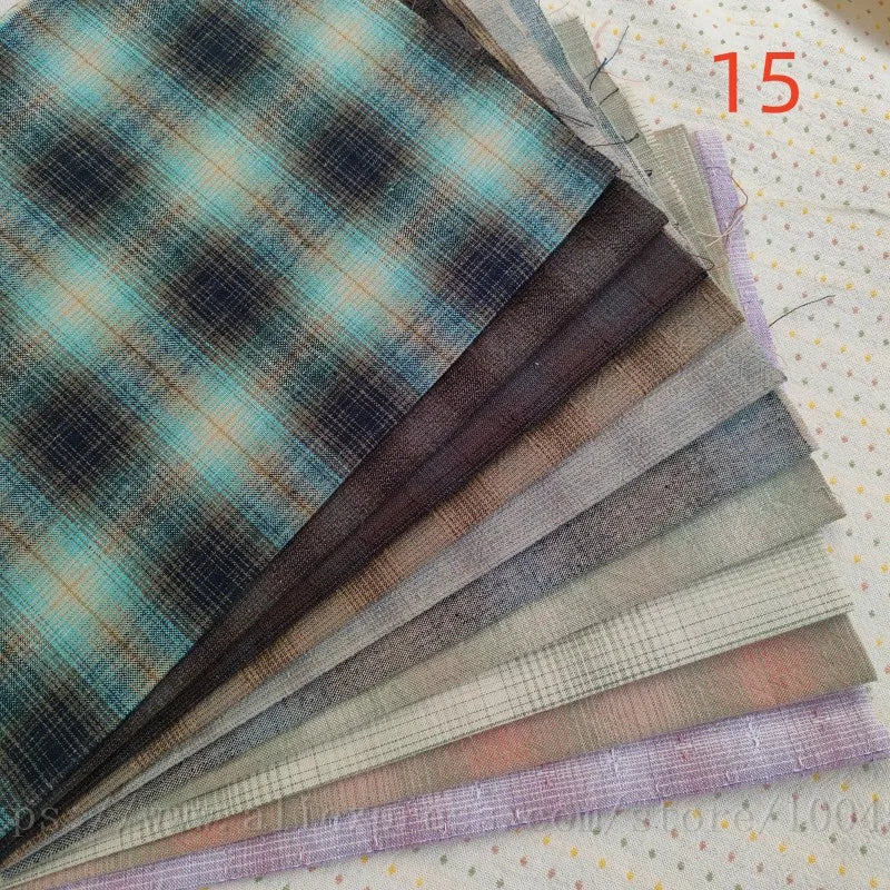 Japanese Yarn-Dyed Sewing Fabric Craft Patchwork Quilting Material Accessories Applique Handmade Sewing Doll Cloth Bundle