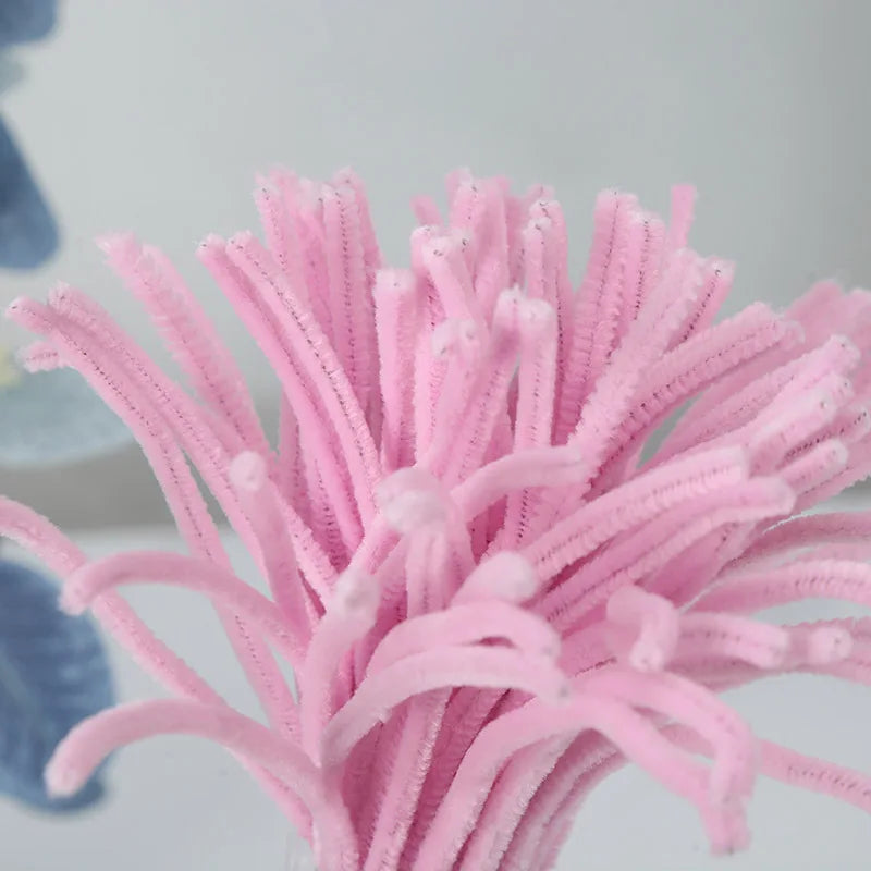 Chenille Stems Stick Cleaners Macaron Color Kindergarten Kids DIY Handmade Materials Festival Decoration Accessory 50/100pcs