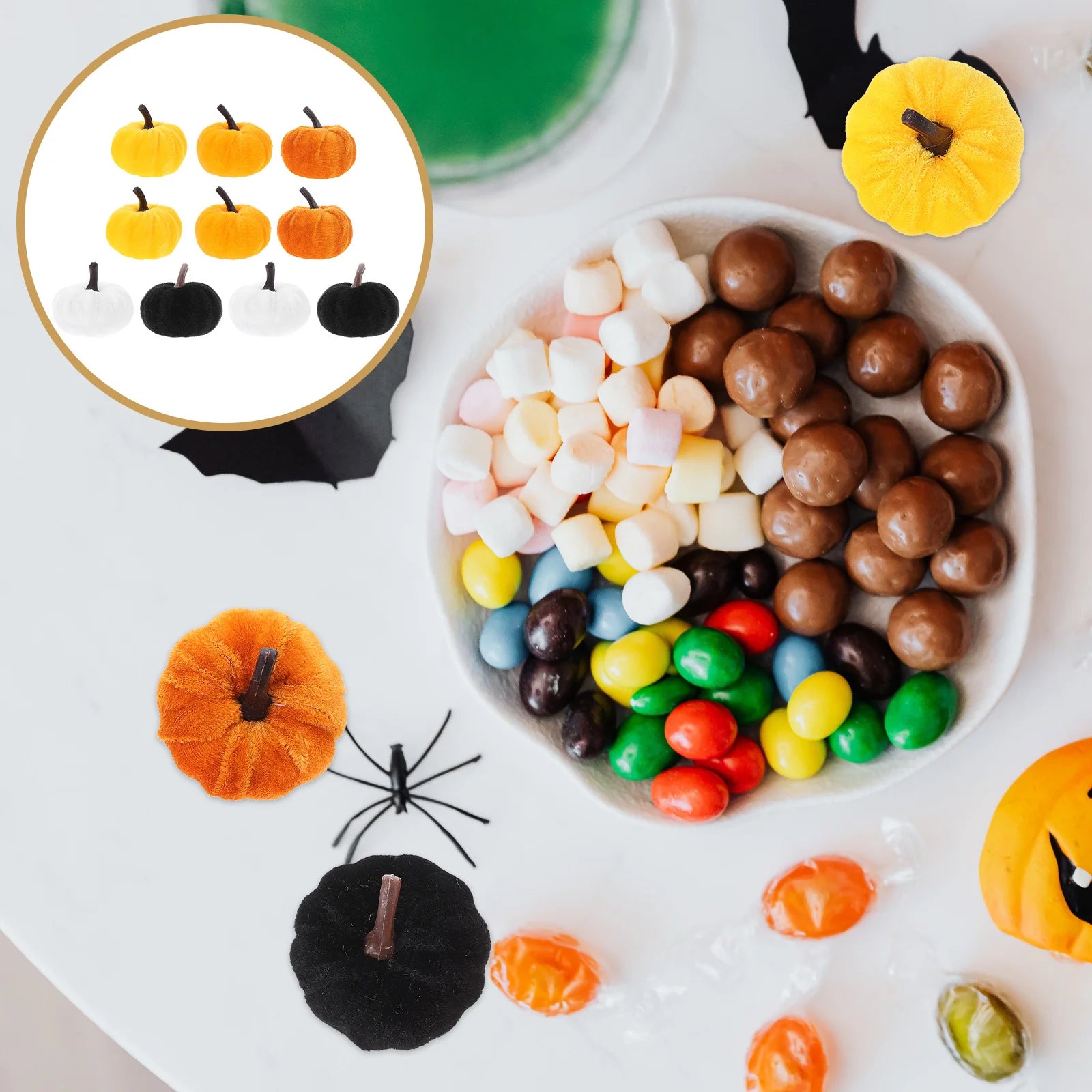 10Pcs Simulation Pumpkin Ornament Decorative Rustic Harvest Festival Party Fake Pumpkin Scene Layout Decor Photo Prop