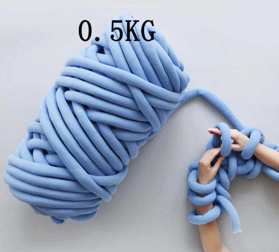 1KG Thick Super Bulky Chunky Yarn for Hand Knitting Crochet Soft Big Cotton DIY Arm Knitting Roving Spinning Yarn for Blanket