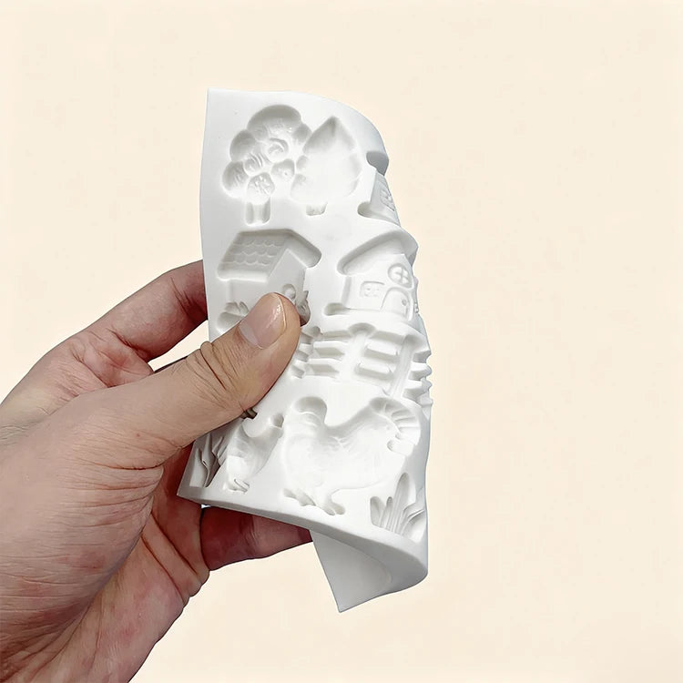 Farm House Animals Silicone Molds Squirrels Cats Dogs Chickens Cattle Sheep Diy Baking Tools Cake Decoration Accessories