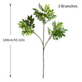 76-140cm Large Artificial Ficus Tree Branch Fake Lacquer Tree Plastic Banyan Plants Green Tall Palm Leaves For Home Garden Decor
