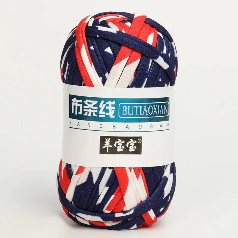 100g T Shirt Knitting Yarn For Crochet Bag Hat Slippers Coaster Blanket Thread Soft Polyester Woven Yarn Thick Soft Cloth Yarn