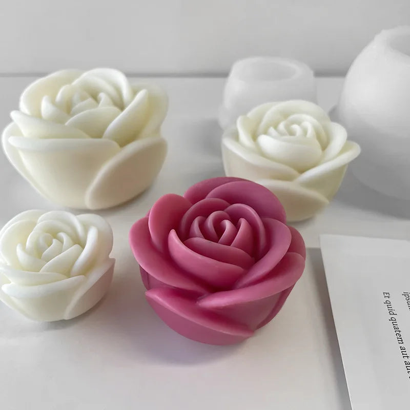 2024 New Flower Silicone Candle Mold 3D Peony Flower Soap Gypsum Resin Casting Mould DIY Chocolate Cake Baking Tool Wedding Gift