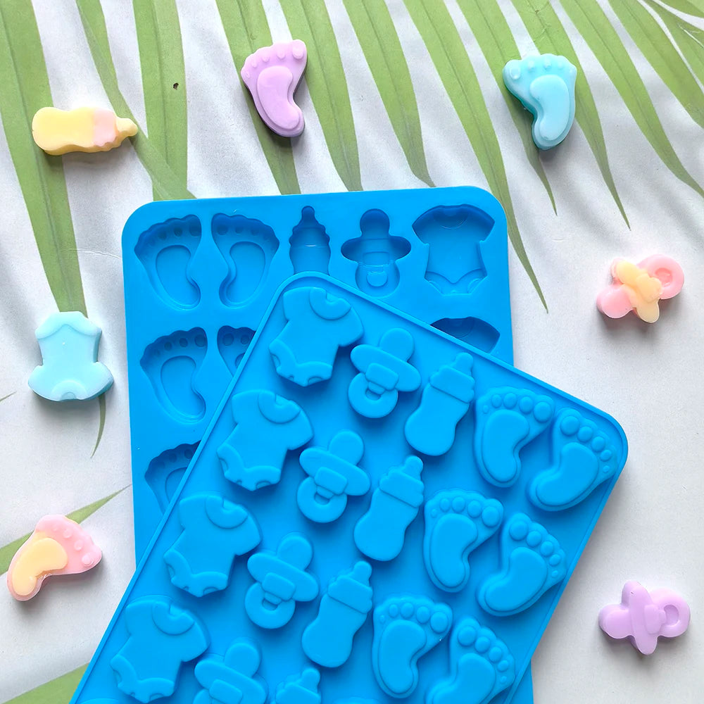 25 Hole Chocolate Baking Silicone Mold DIY Nipple Bottle Clothing Foot Candy Biscuit Mold Suitable for Cake Decoration Mold