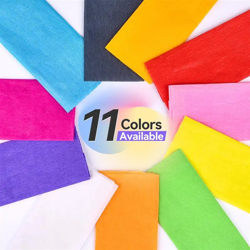 10pcs 50x70cm Colored Crepe Paper Origami Crinkled Crepe Paper Craft DIY crafts Flowers Decoration Gift Wrapping Paper Craft