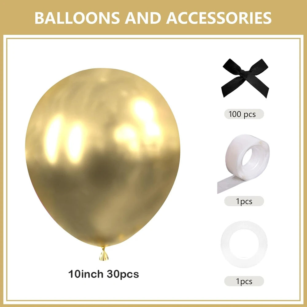 30Pcs Latex Balloons with Black Bow Coquette Bow Themed DIY Balloons Set for Boho Wedding Baby Shower Girls Birthday Party Decor