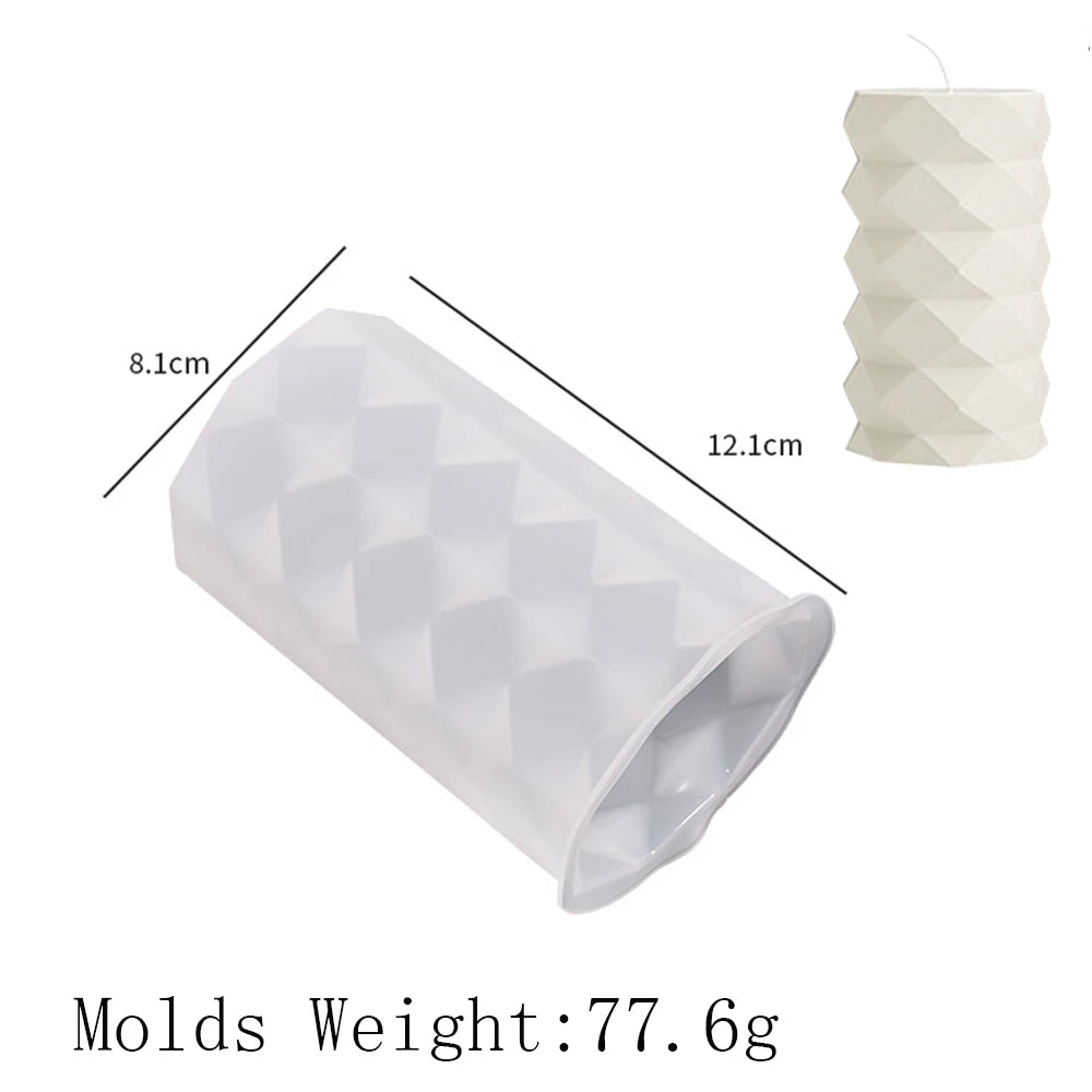 Cylinder Silicone Candle Mold DIY Stripe Candles Dinner Ornament Making Plaster Epoxy Resin Molds Home Decor Handmade Gifts