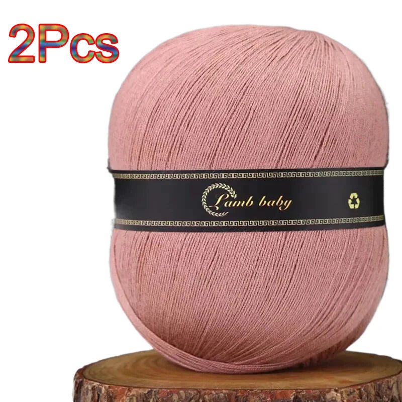 2Pcs Silk Cotton Yarn hand knitting Thin Lace yarn for Crocheting knit Sweater Shawls Scarves hat line Crochet amigurmi thread