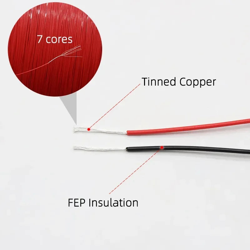 10~100m Ultra Fine UL10064 FEP Wire (No scroll) Fine 40/36/34/32/30/28/26 AWG PTFE Plastic High Conductivity Solder Copper Line
