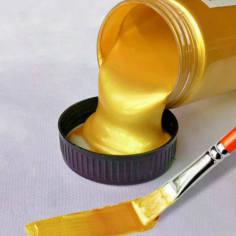 100ml Gold Paint Metallic Acrylic Paint,waterproof Not Faded for Statuary Coloring DIY Hand Clothes Painted Graffiti Pigments