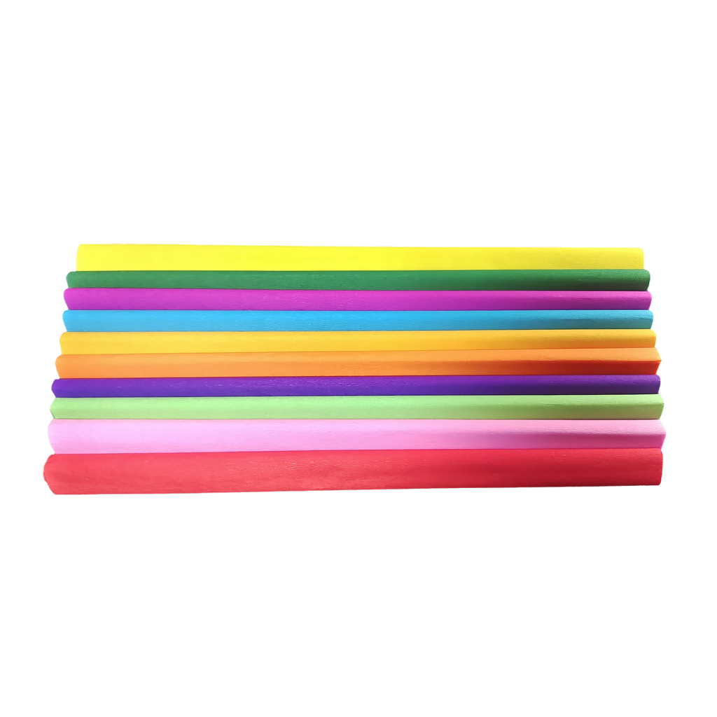 10 Rolls Crepe Paper Roll 50 x 200cm Wide Crepe Paper Streamer DIY Flower Paper for Birthday Party Wedding Festival Ornament