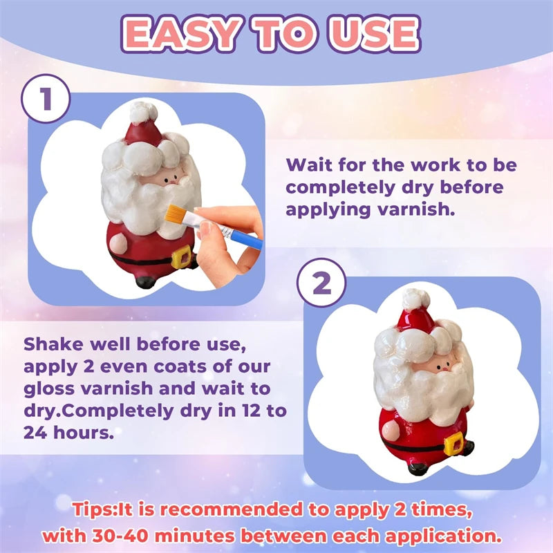 Clay Gloss Varnish Sealant Waterproof Prevent Clay Cracking DIY Crafts Protective Coating For Pottery Wood Acrylic Paintings