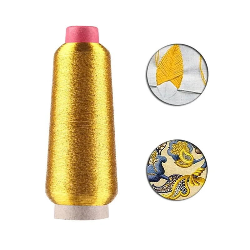 Colorful Computer Embroidery Cross stitch DIY Manual Bright Silk Gold Thread Silver Thread Metallic Yarn Woven Line 3500M