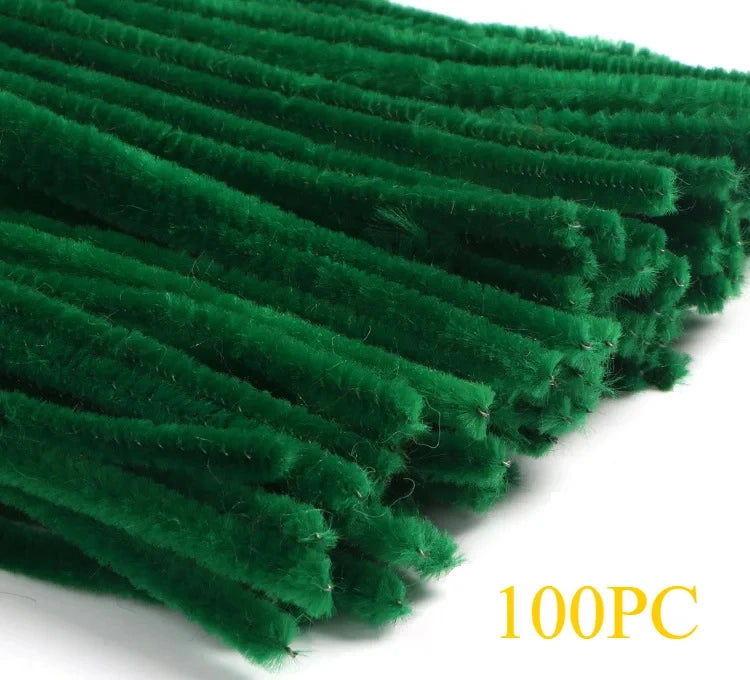100pcs Chenille Stems Toys DIY Strips Twist Bar Anvil Wire Craft Pipe Creative Hobby Children Plush Stick Chenille Sticks