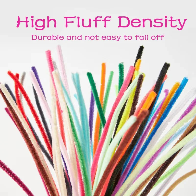 100pcs Chenille Stems Toys DIY Strips Twist Bar Anvil Wire Craft Pipe Creative Hobby Children Plush Stick Chenille Sticks