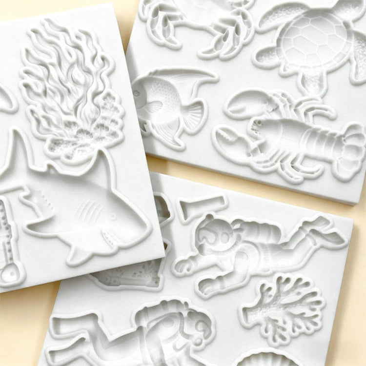 Ocean Adventure Series Silicone Molds Sharks, Turtles, Treasure Chests Fondant Candy Chocolate Mould Cake Decorating Tools